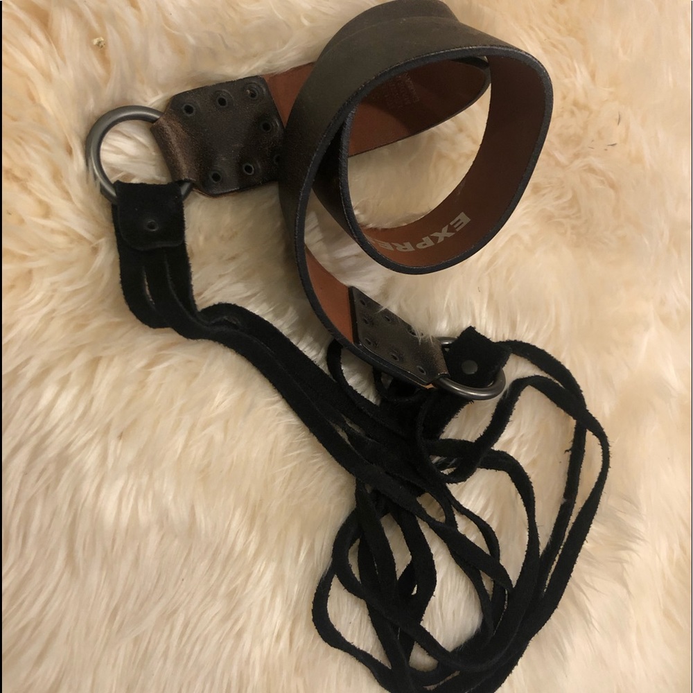Vintage Express black leather belt